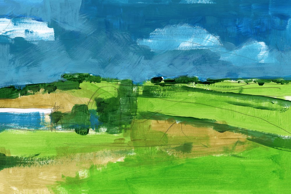 Paesaggio astratto dai colori vivaci da cartissi