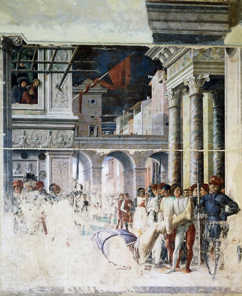 Martirio Di San Cristoforo Mantegna Trasporto del corpo decapitato di San Cristoforo, particolare dal