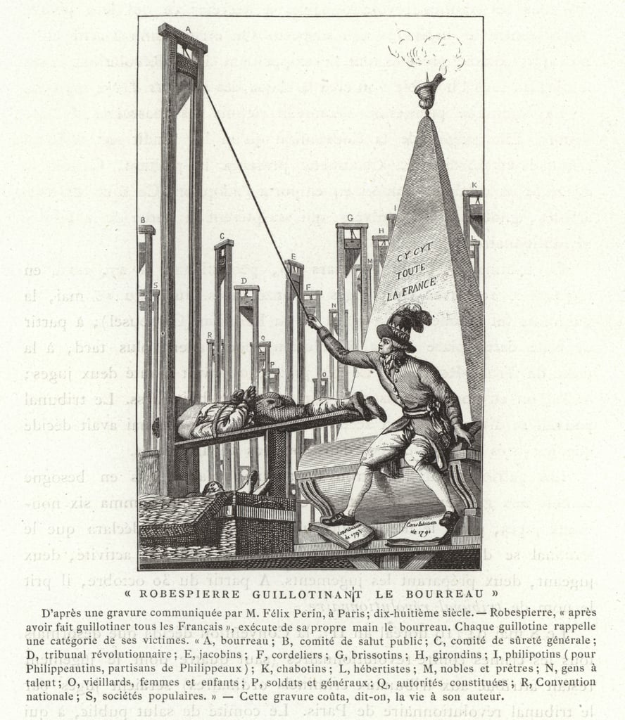 Robespierre ghigliottina il boia, la rivoluzione francese