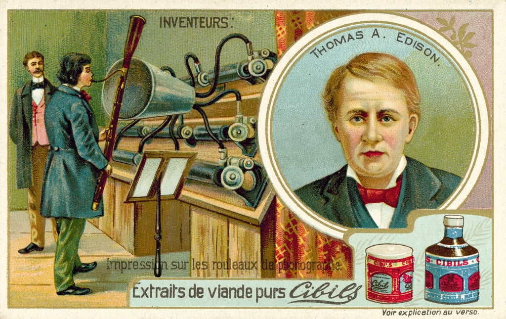 diagramma del fonografo di thomas edison