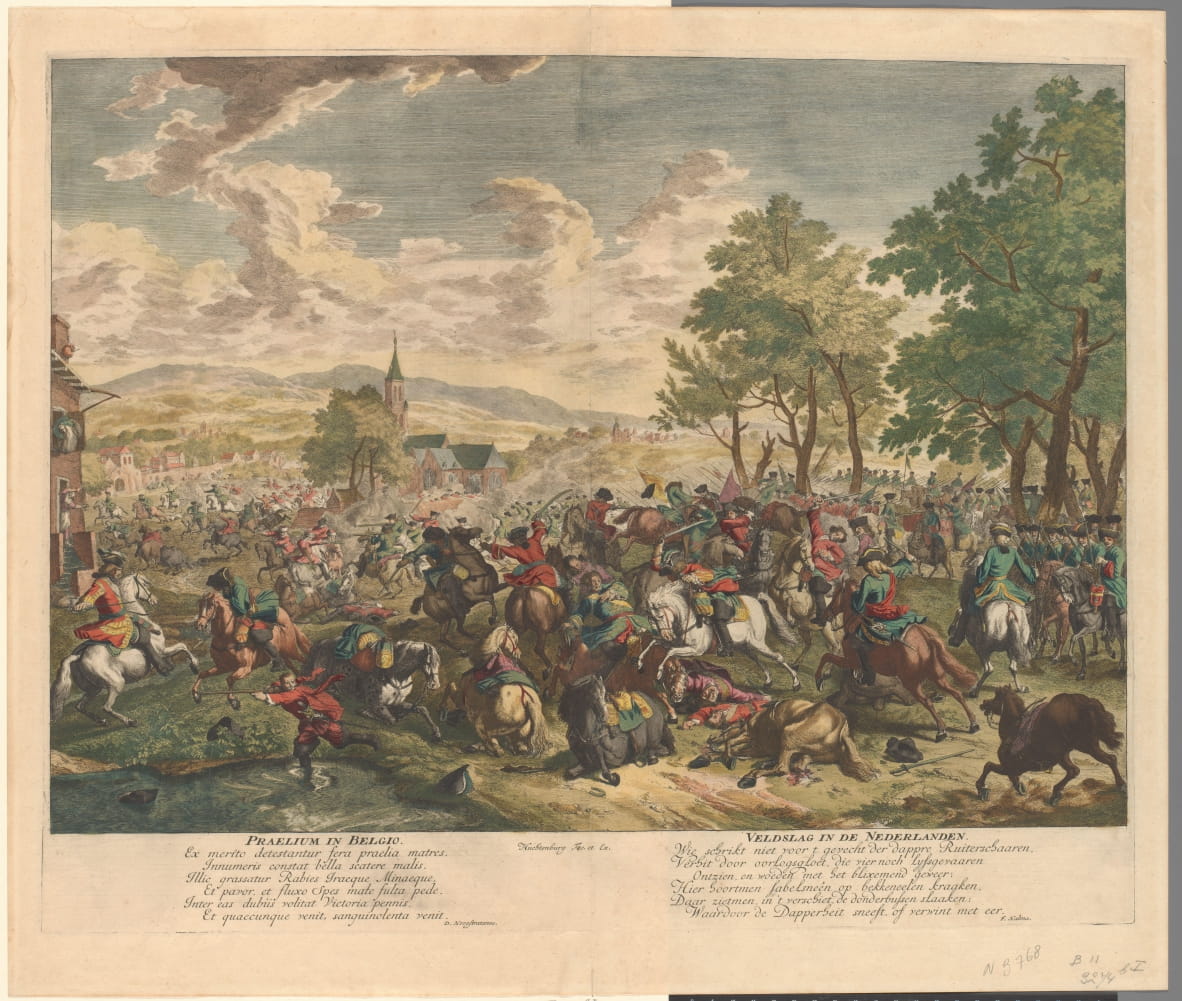 Battaglia equestre, 1702 ca Praelium in Belgio / Battaglia dei Paesi