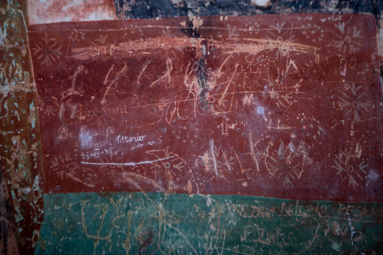 Dettaglio di graffiti, Chiesa di San Rocco, Draguc, Croazia da Unknown