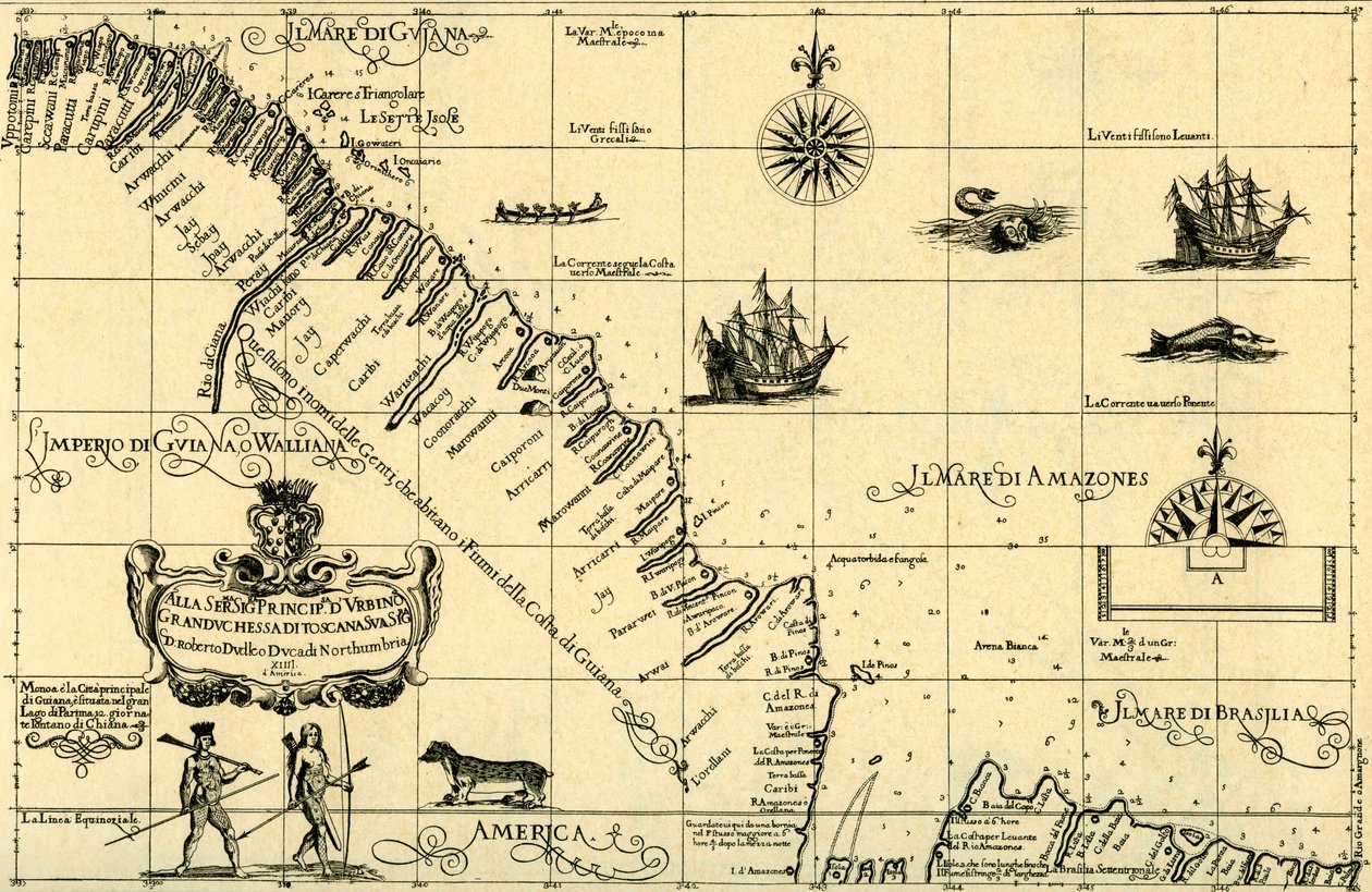 Mappa della costa della Guiana, 1646-47 da Unknown
