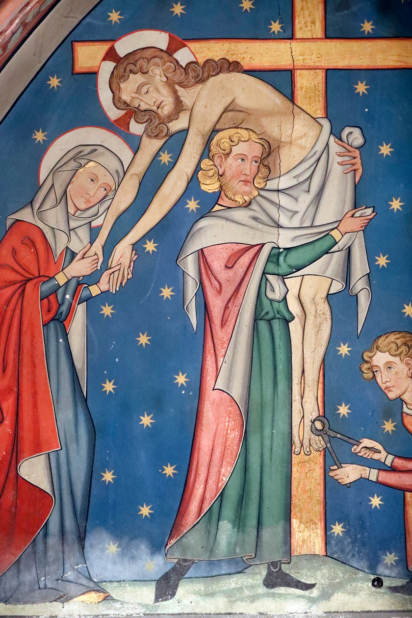 Chiesa protestante di Saint-Pierre-le-Jeune, Passione di Cristo, Gesù è deposto dalla croce, affresco, Strasburgo, Francia da Unknown