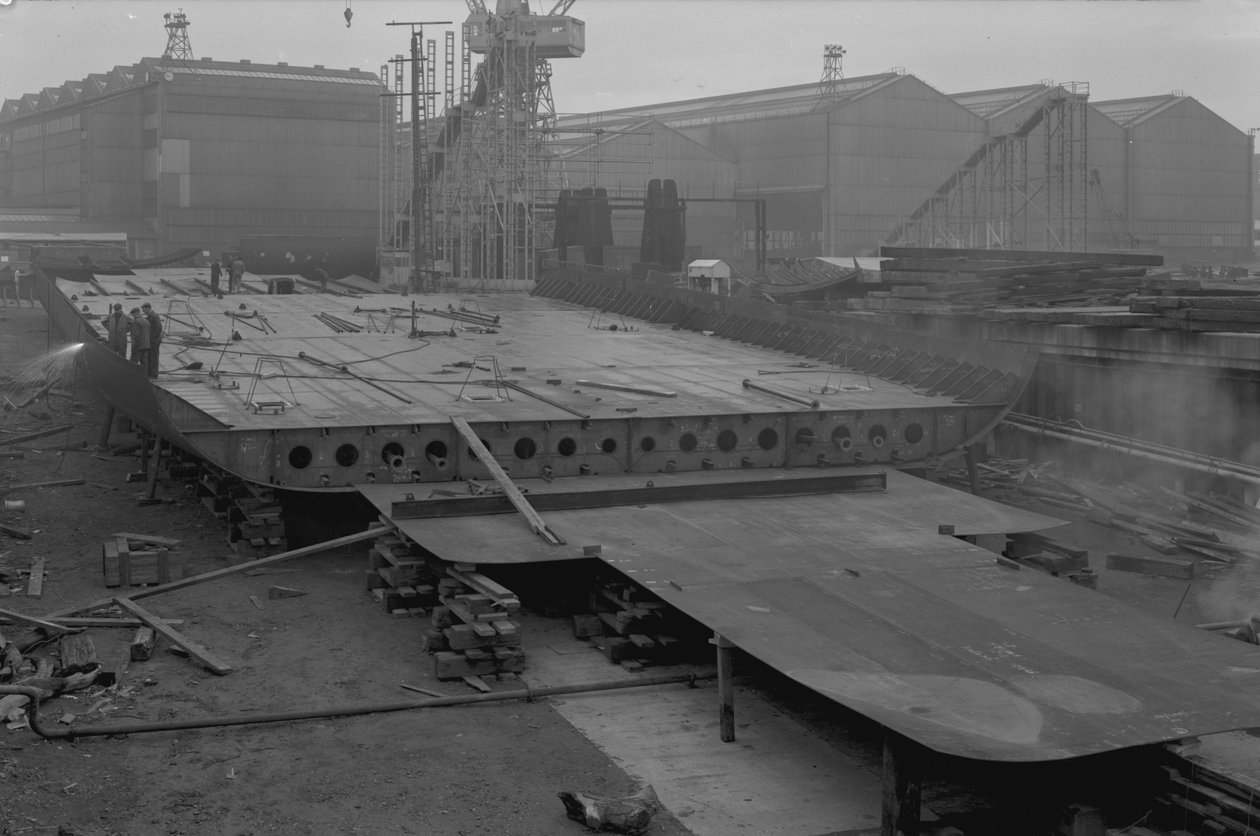 Vista dei doppi fondi di Nicola, il primo SD14, al cantiere navale di Southwick, Sunderland, 16 ottobre 1967 da Unbekannt Unbekannt