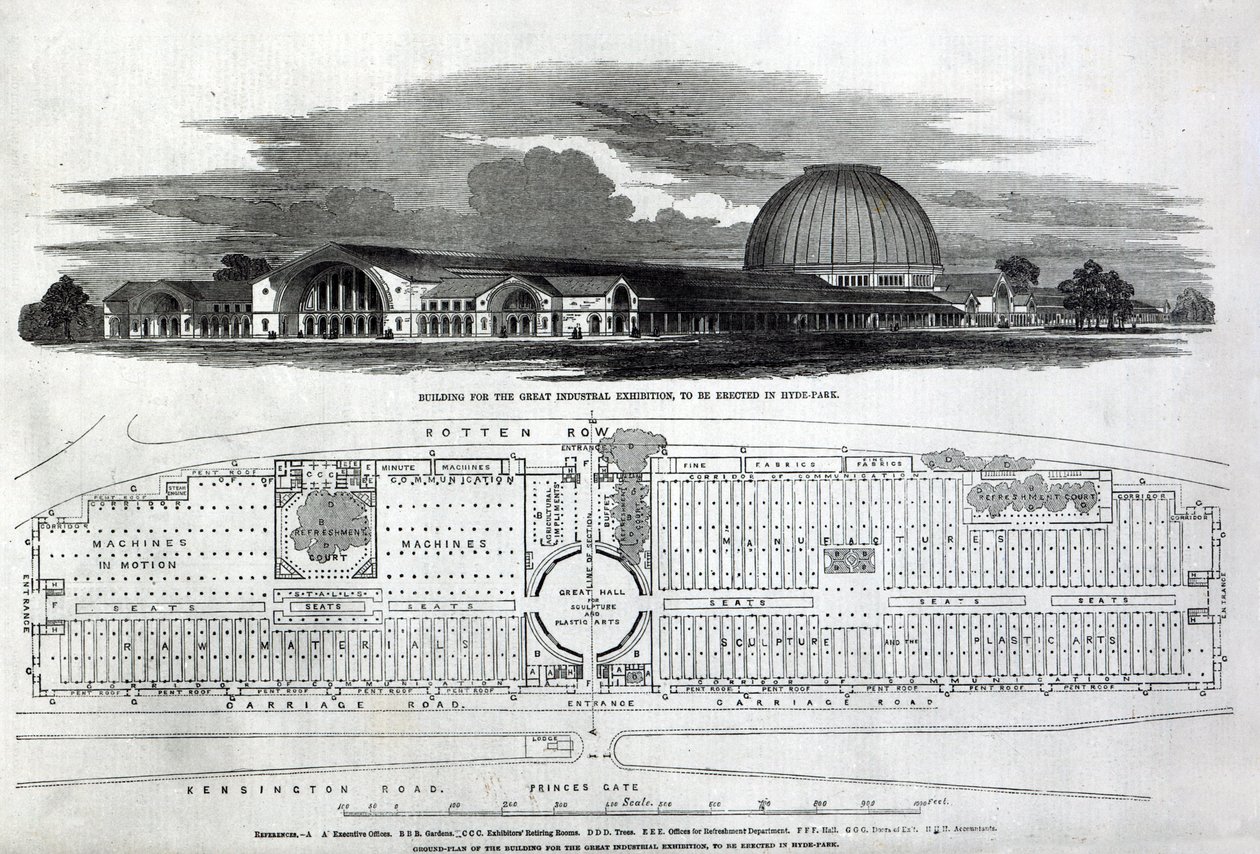 Edificio per la Grande Esposizione Industriale, 1850 da English School