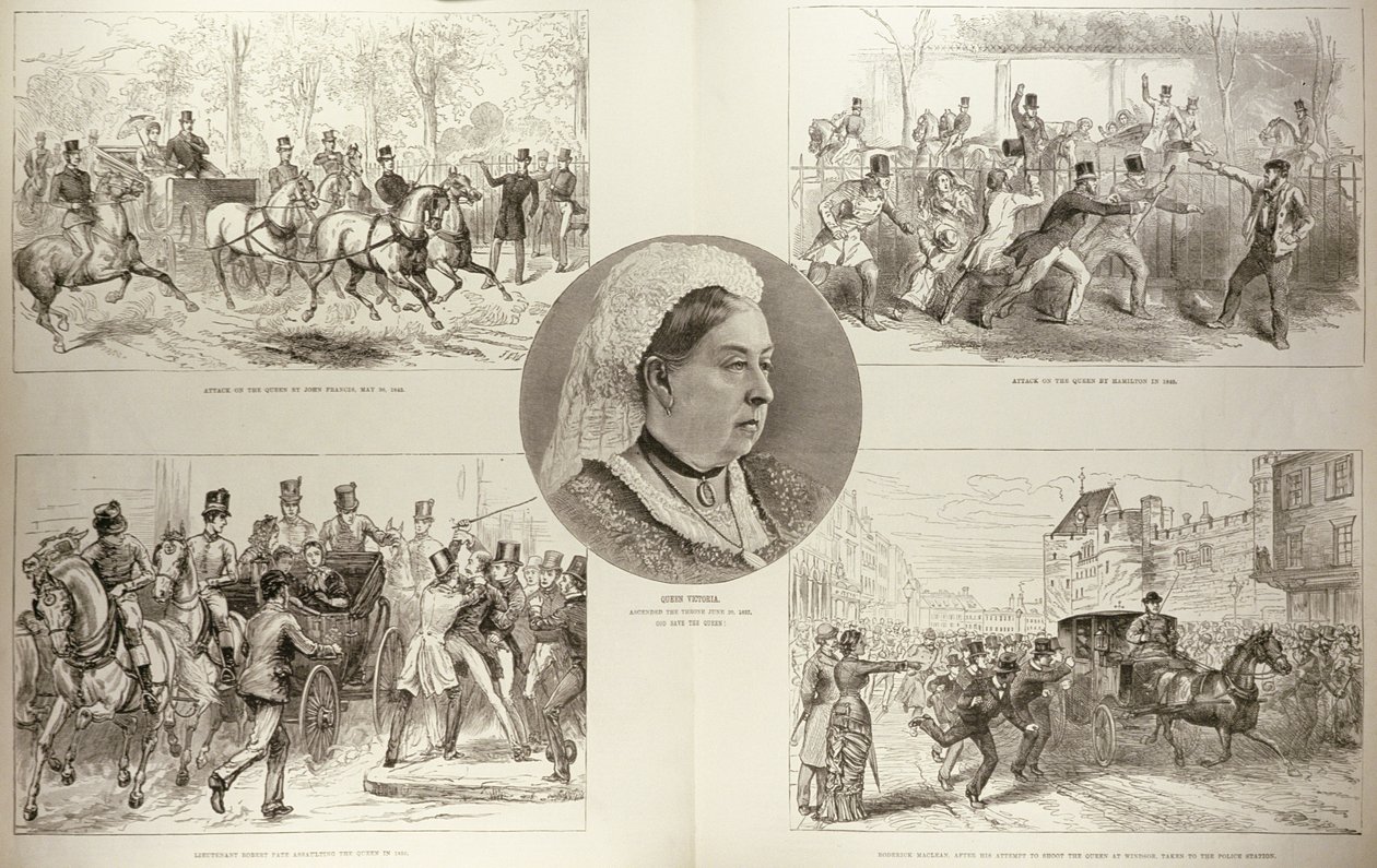 Illustrazioni degli attacchi alla Regina Vittoria, da 