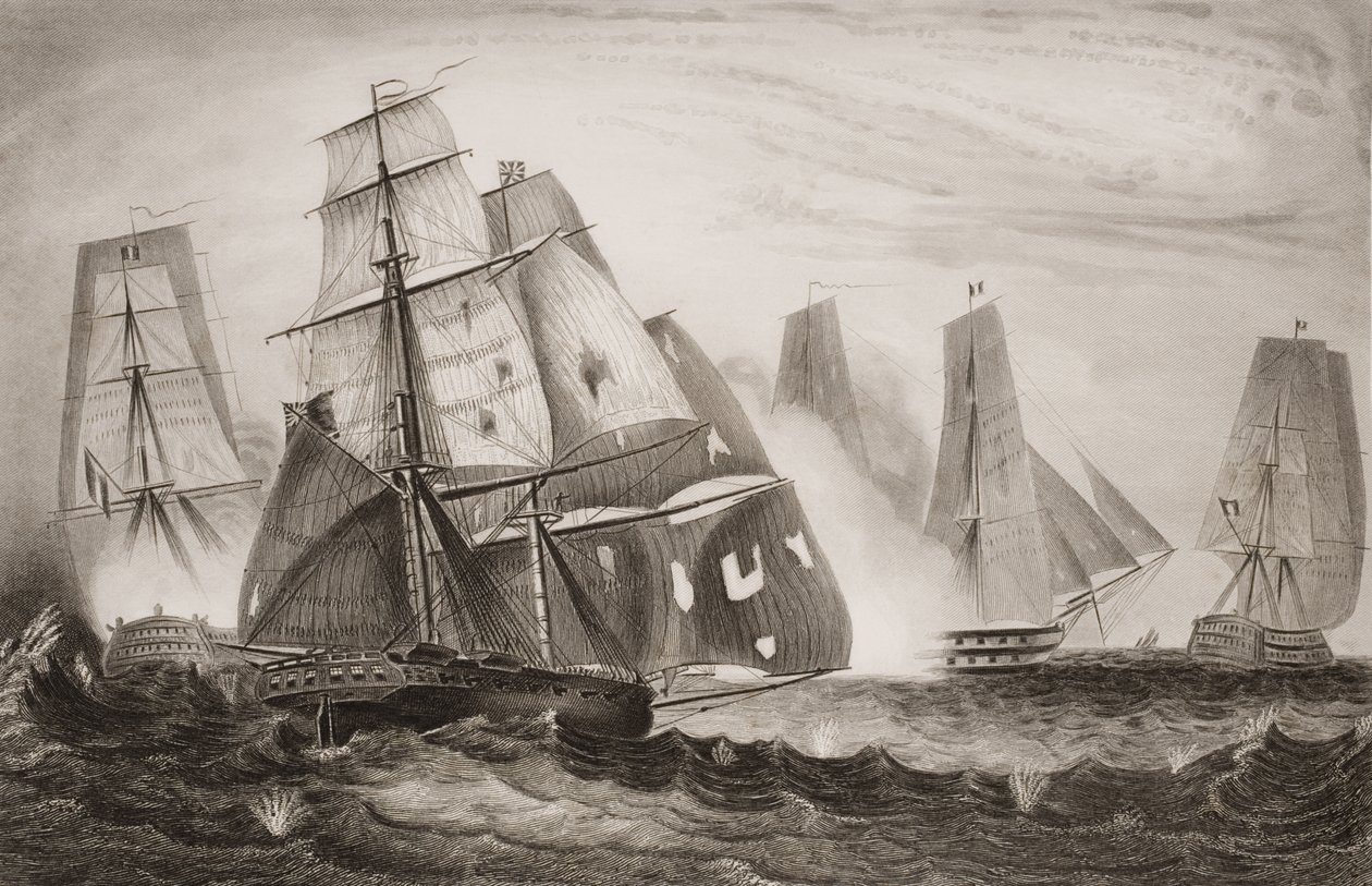 Comportamento intrepido del Capitano Charles Napier nella Brigata Recruit di H.M. da 18 cannoni per cui fu nominato alla D