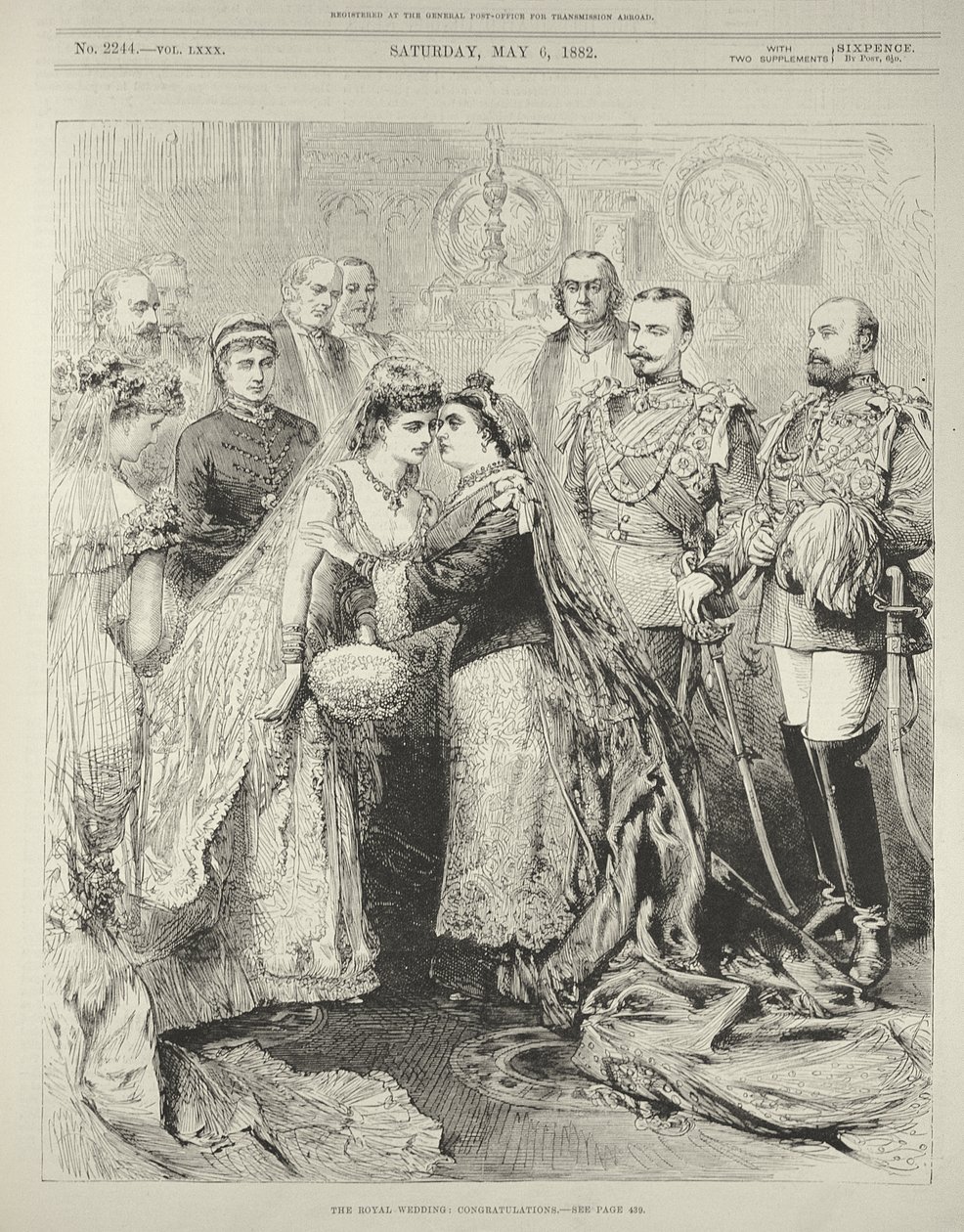 Il matrimonio reale: Principe Leopoldo, Duca di Albany, con la Principessa Elena di Waldeck-Pyrmont nella Cappella di San Giorgio, Windsor, 27 aprile 1882, da 