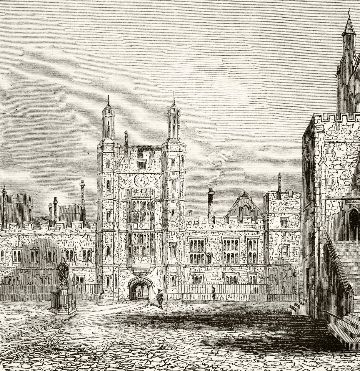 Il cortile della scuola al Eton College, Berkshire, nel XIX secolo, da 