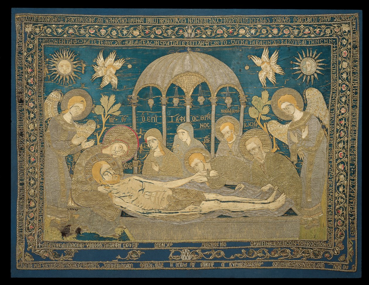 Epitafio ricamato in filo d