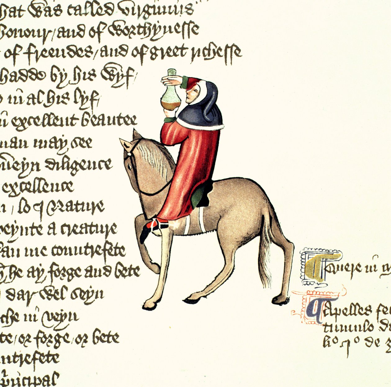 Il Medico (dettaglio) da I racconti di Canterbury, di Geoffrey Chaucer, manoscritto di Ellesmere, edizione facsimile, 1911 da English School