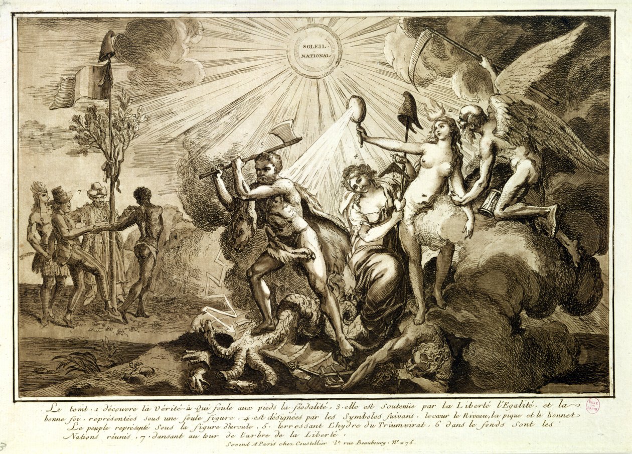 Il Tempo scopre la Verità calpestando il Feudalesimo, c.1792-93 da French School