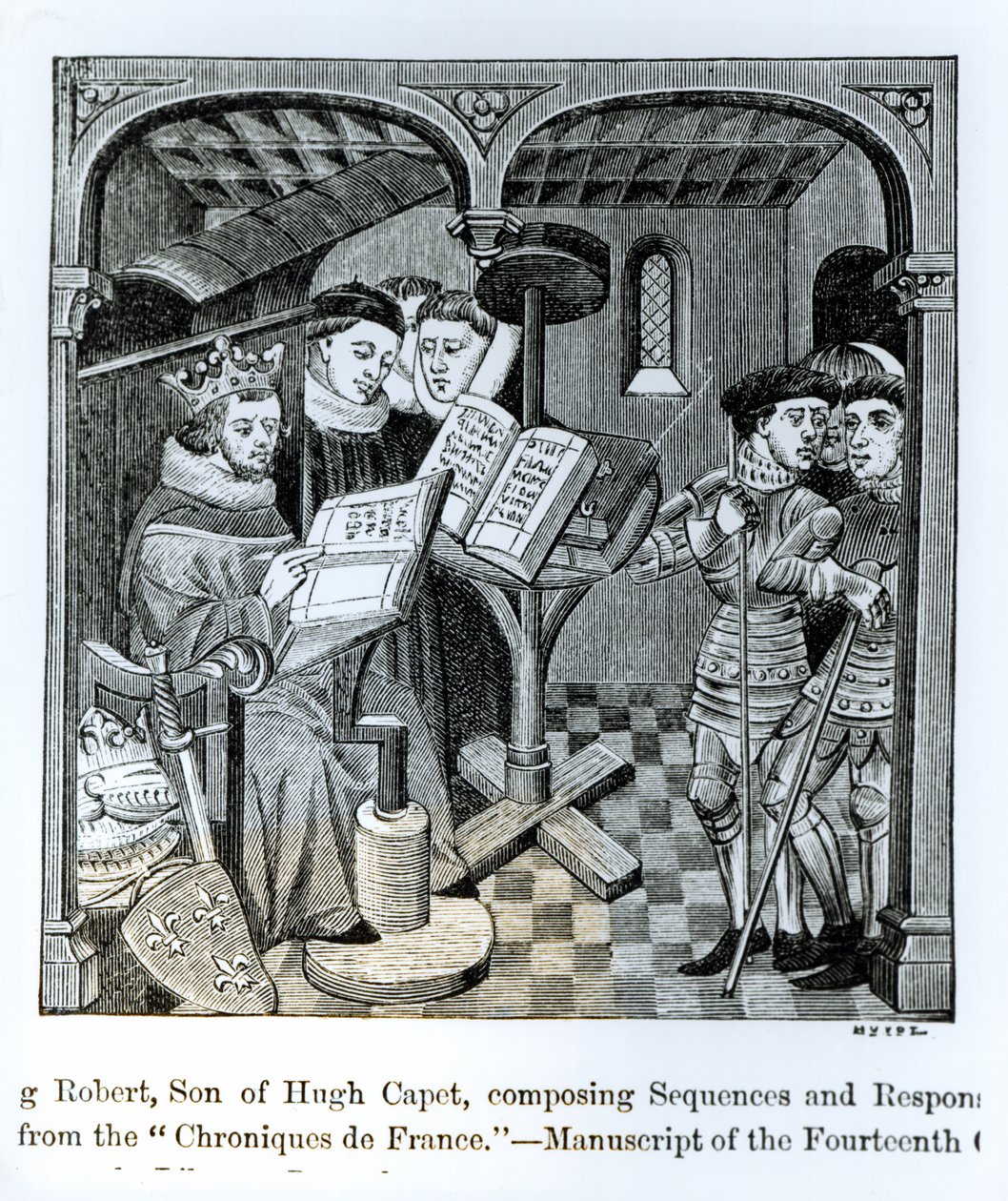 Re Roberto II (970-1031) figlio di Ugo Capeto che compone Sequenze e Risposte, dalle 