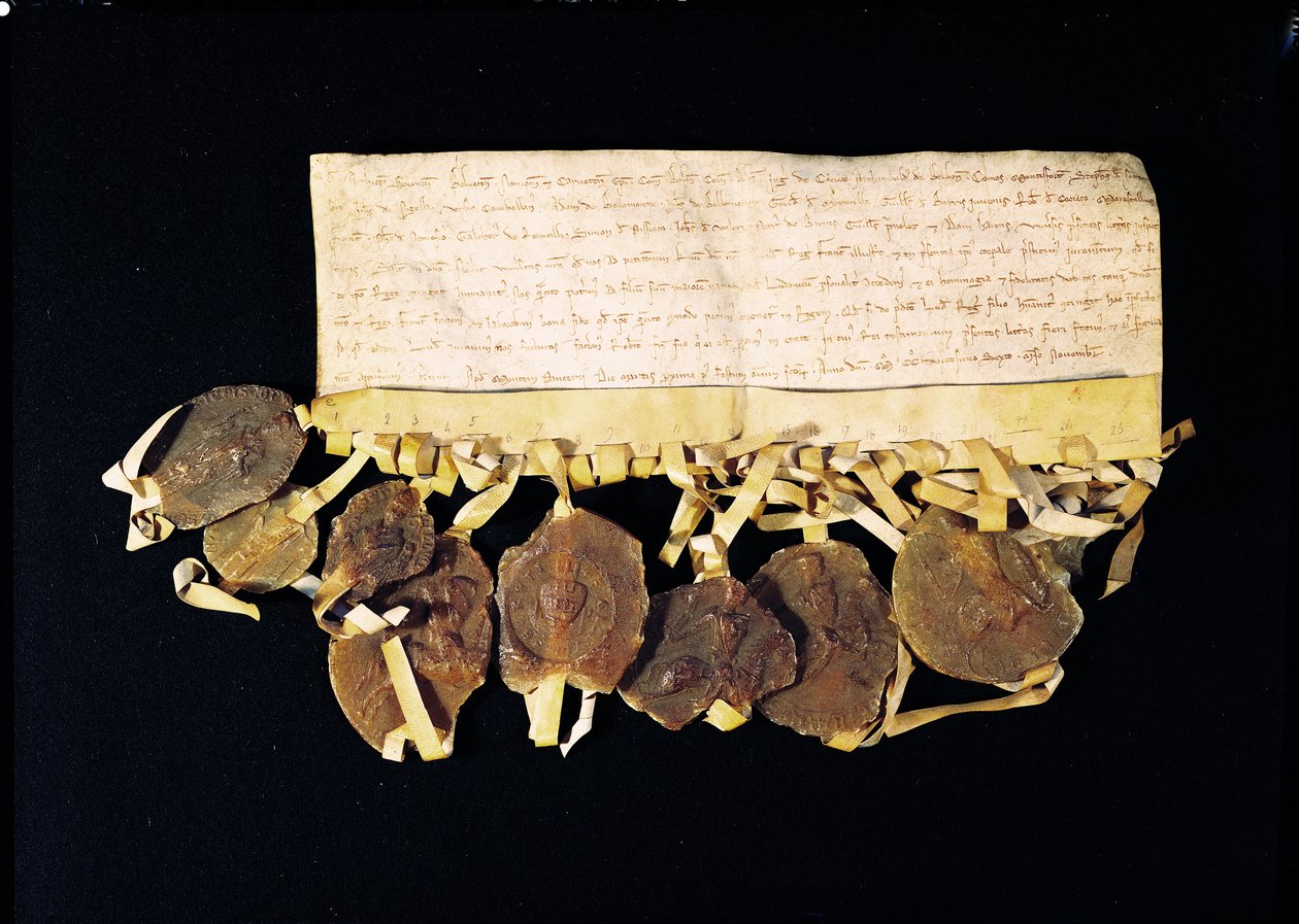 Lettera dei prelati e baroni del re che promettono a Luigi VIII (1187-1226) che riconosceranno suo figlio, Luigi di Francia, come re dopo la sua morte, 3 novembre 1226 da French School