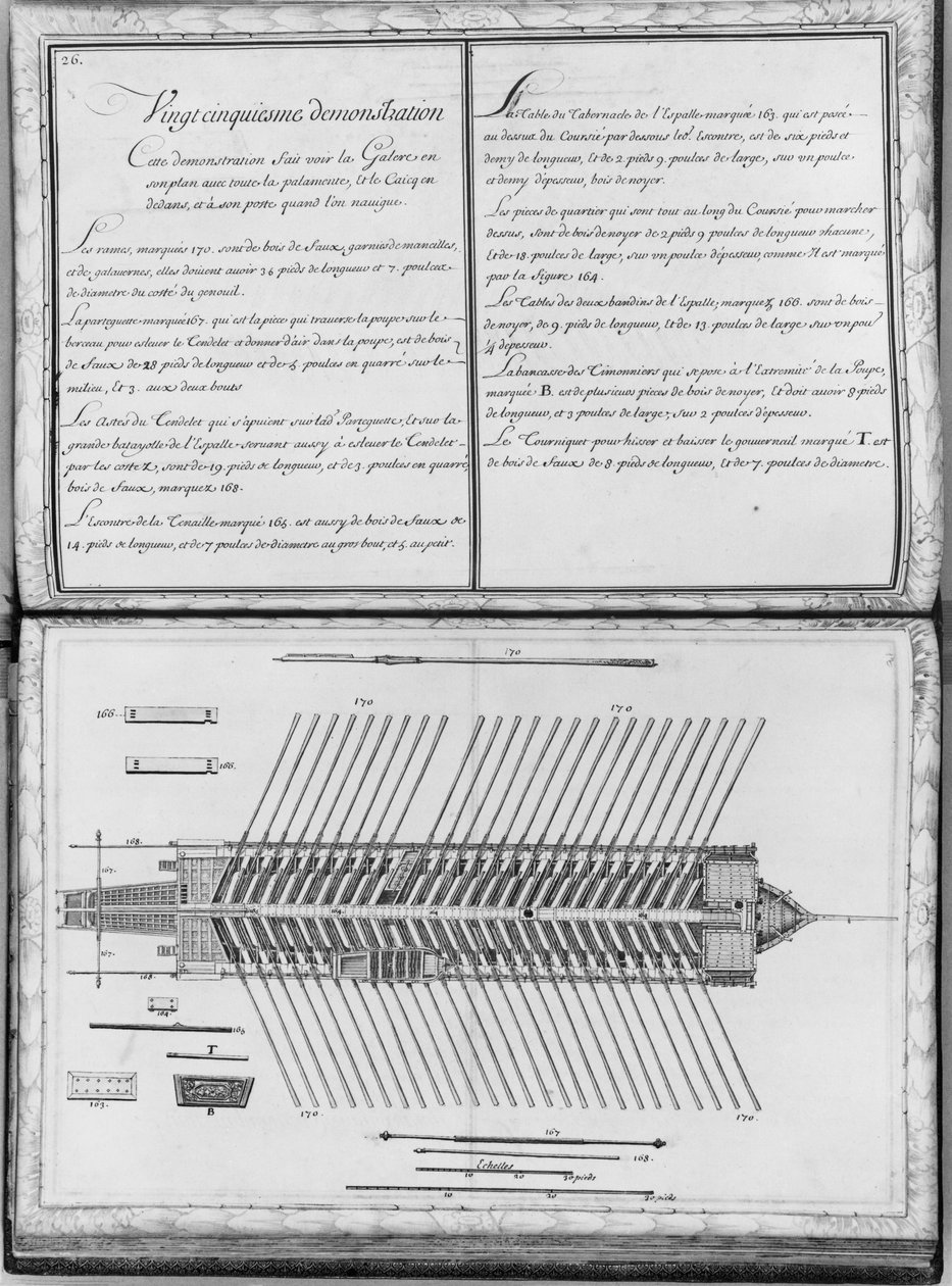 Piano di una galera, venticinquesima dimostrazione, tavola 26, illustrazione da 