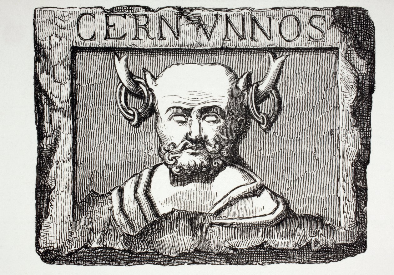 Il dio celtico Cernunnos, da una scultura franco-romana scoperta nelle fondamenta della Cattedrale di Notre Dame, Parigi, da 