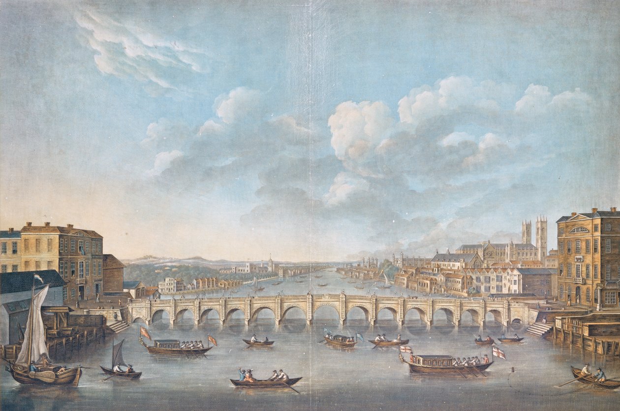 Veduta del Ponte di Westminster, inciso da Pierre Michel Alix, 1799 da French School