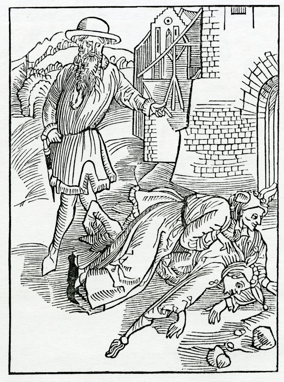 Dei folli che non possono stare attenti alla sfortuna e agli esempi dei danni altrui, illustrazione dalla traduzione inglese di Alexander Barclay di 