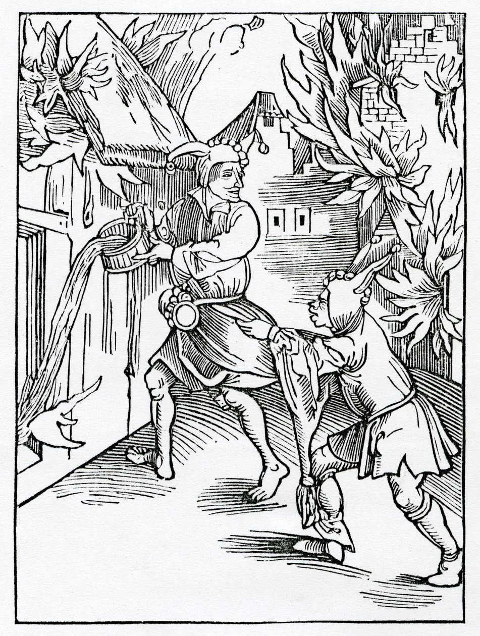Delle follie che dimenticano se stesse e fanno gli affari di un altro uomo lasciando i propri incompiuti, illustrazione dalla traduzione inglese di Alexander Barclay di 