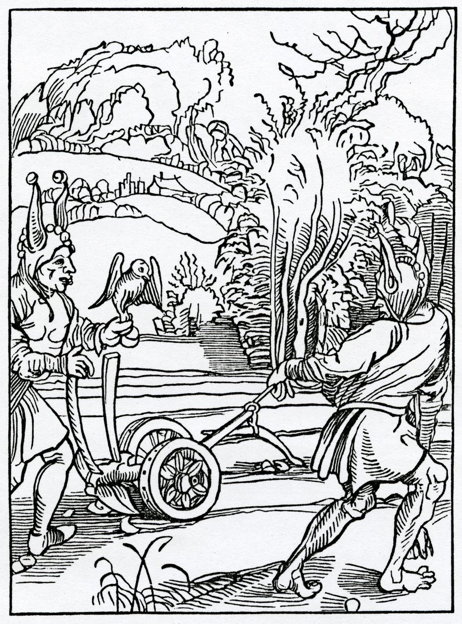 Di colui che non segue né ascolta buoni consigli, illustrazione dalla traduzione inglese di Alexander Barclay di 
