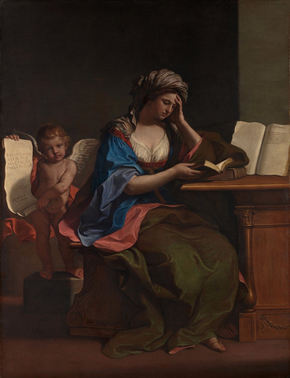 La Sibilla Samia con un putto da Guercino