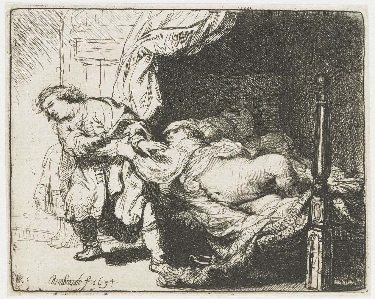 Giuseppe e la moglie di Potifar da Rembrandt van Rijn