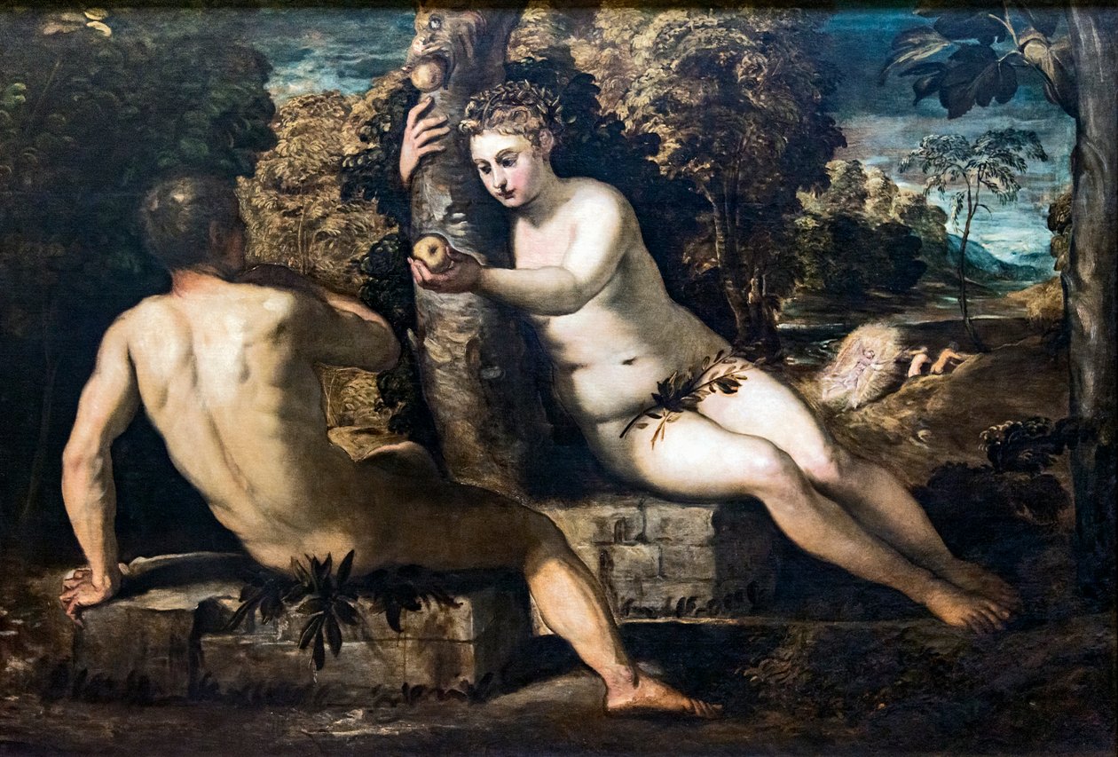 La tentazione di Adamo ed Eva da Tintoretto