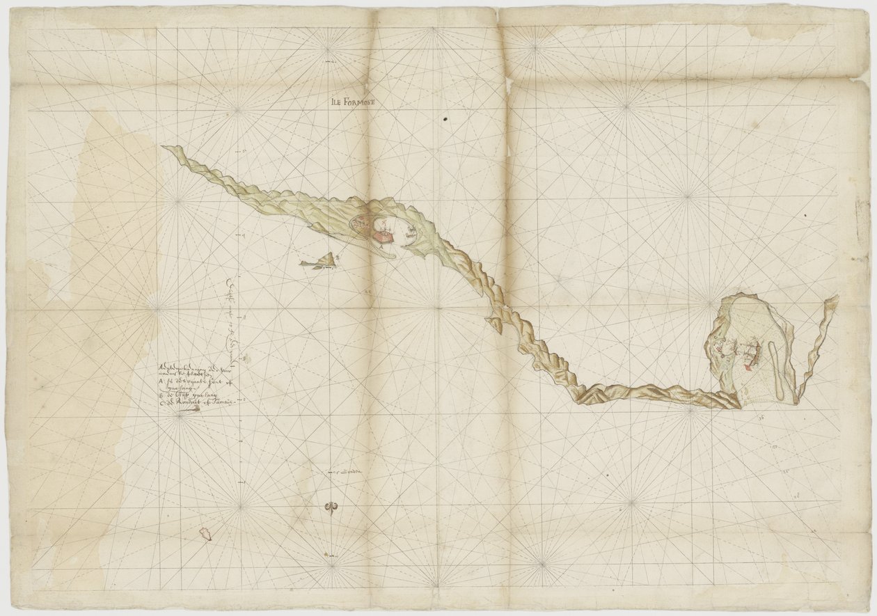 Mappa del forte spagnolo a Tamsui, successivamente della VOC da Unbekannt Unbekannt