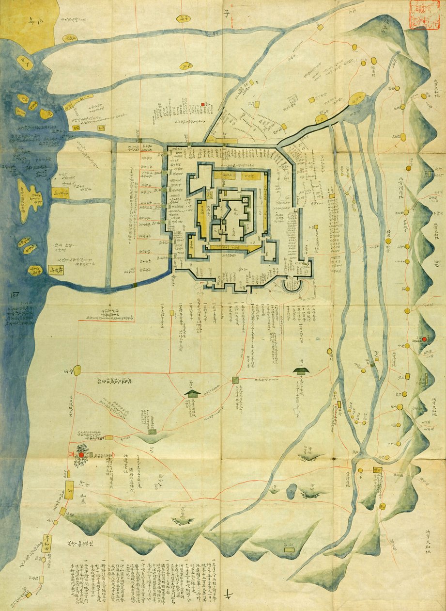 Disegno del castello di Ōsaka da Unknown