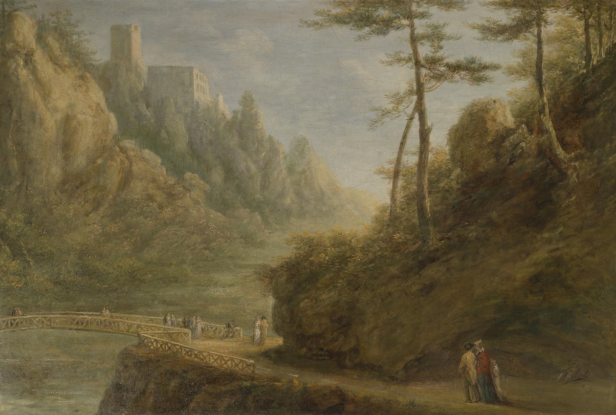 Veduta del castello di Rauhenstein nella valle di Helenental da Unknown