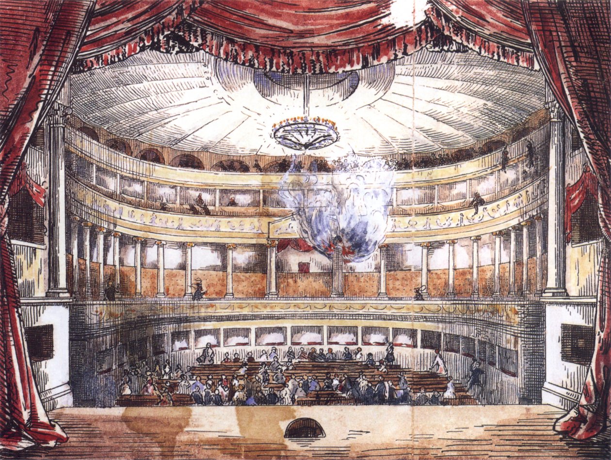 Incendio del Teatro di Corte di Karlsruhe il 28 febbraio 1847 da Unknown
