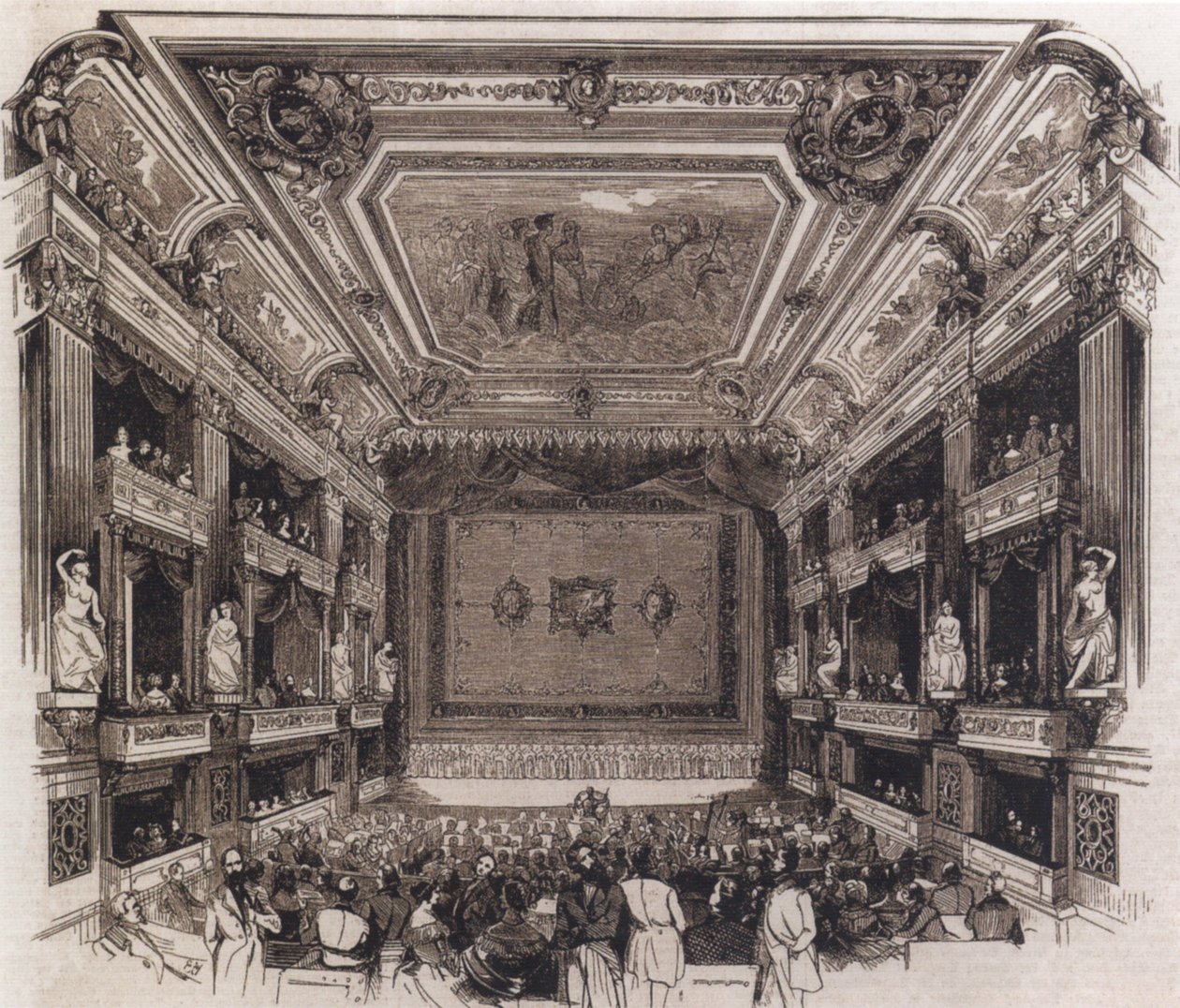Sala del pubblico del ricostruito Teatro dell