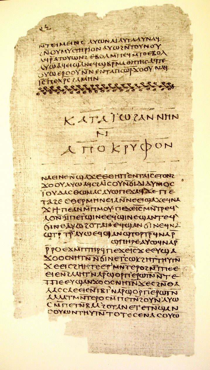Foglio 32 del Codice II di Nag Hammadi, con la fine dell