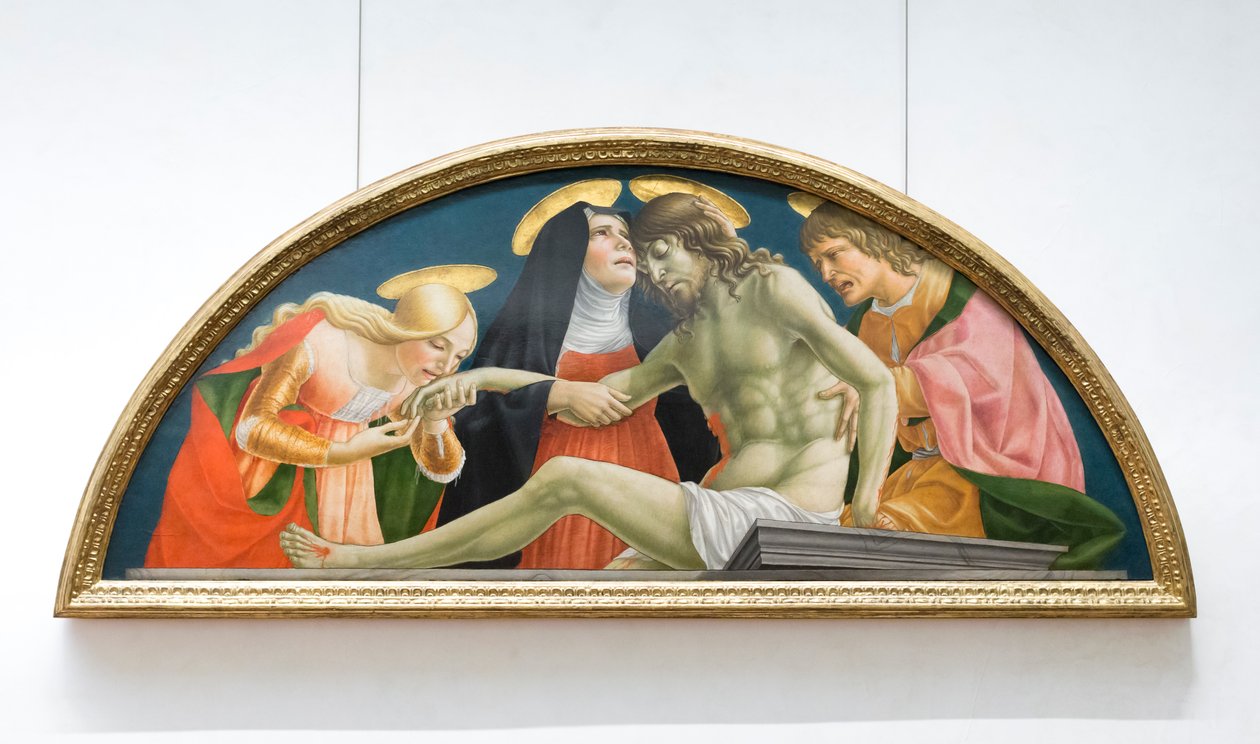 Santa Maria Maddalena, la Vergine Maria e San Giovanni Evangelista piangono Cristo morto da (1374 c.1420) Lorenzo da Sanseverino