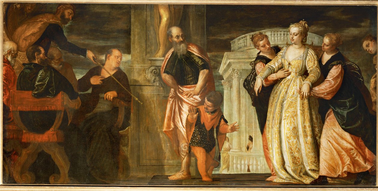 Ester davanti ad Assuero (dipinto su tela) da (1528-88) Veronese