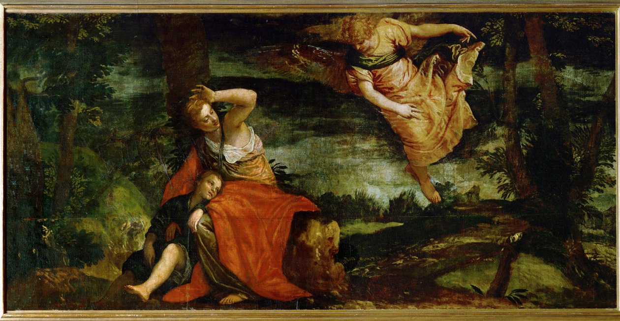 Agar e Ismaele nel deserto di Bersheeba, Israele... (olio su tela) da (1528-88) Veronese