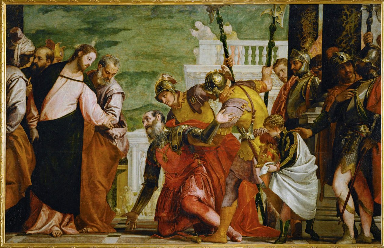 Gesù e il centurione (dipinto su tela) da (1528-88) Veronese