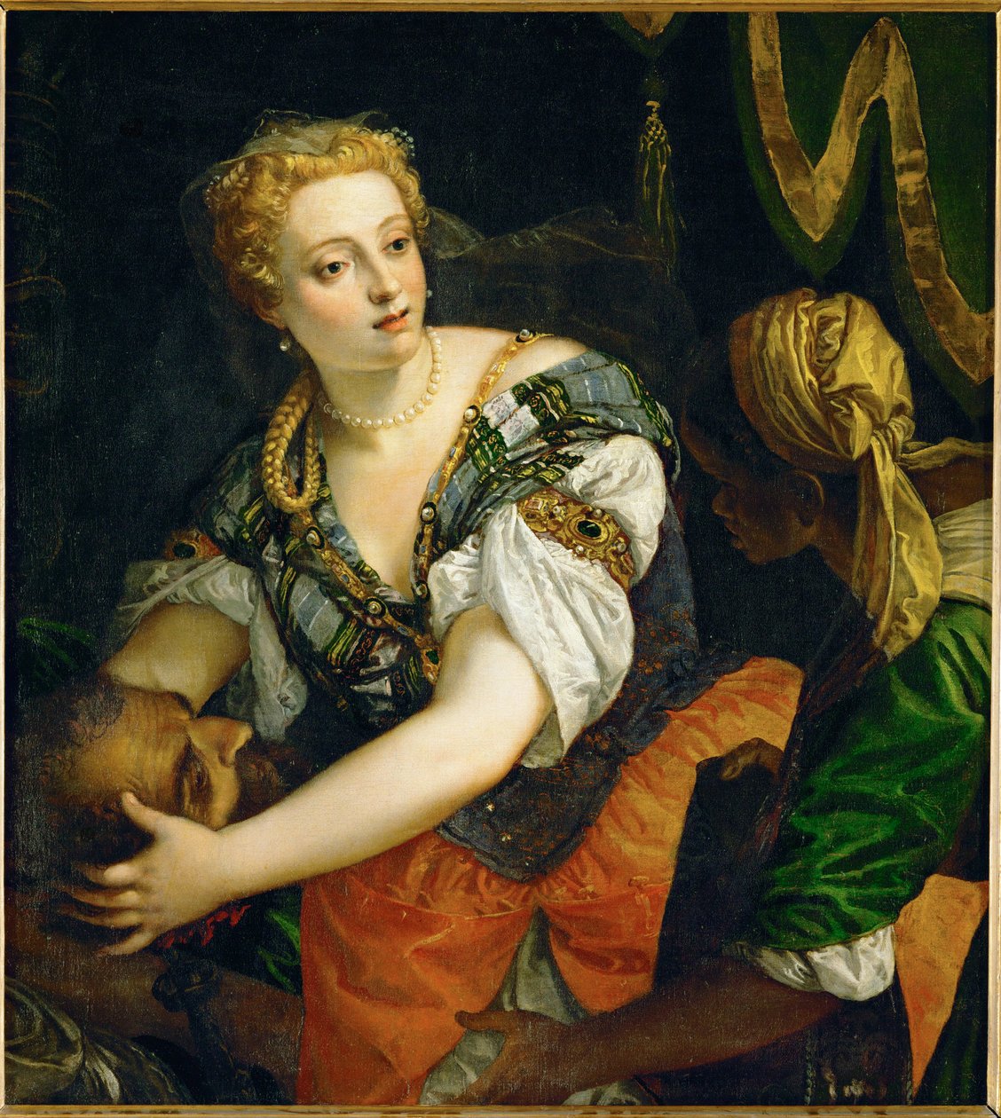 Giuditta con la testa di Oloferne ... (olio su tela) da (1528-88) Veronese