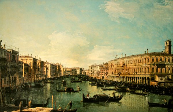 Il Canal Grande, Venezia, vista verso nord dal vicino al ponte di Rialto da Canaletto