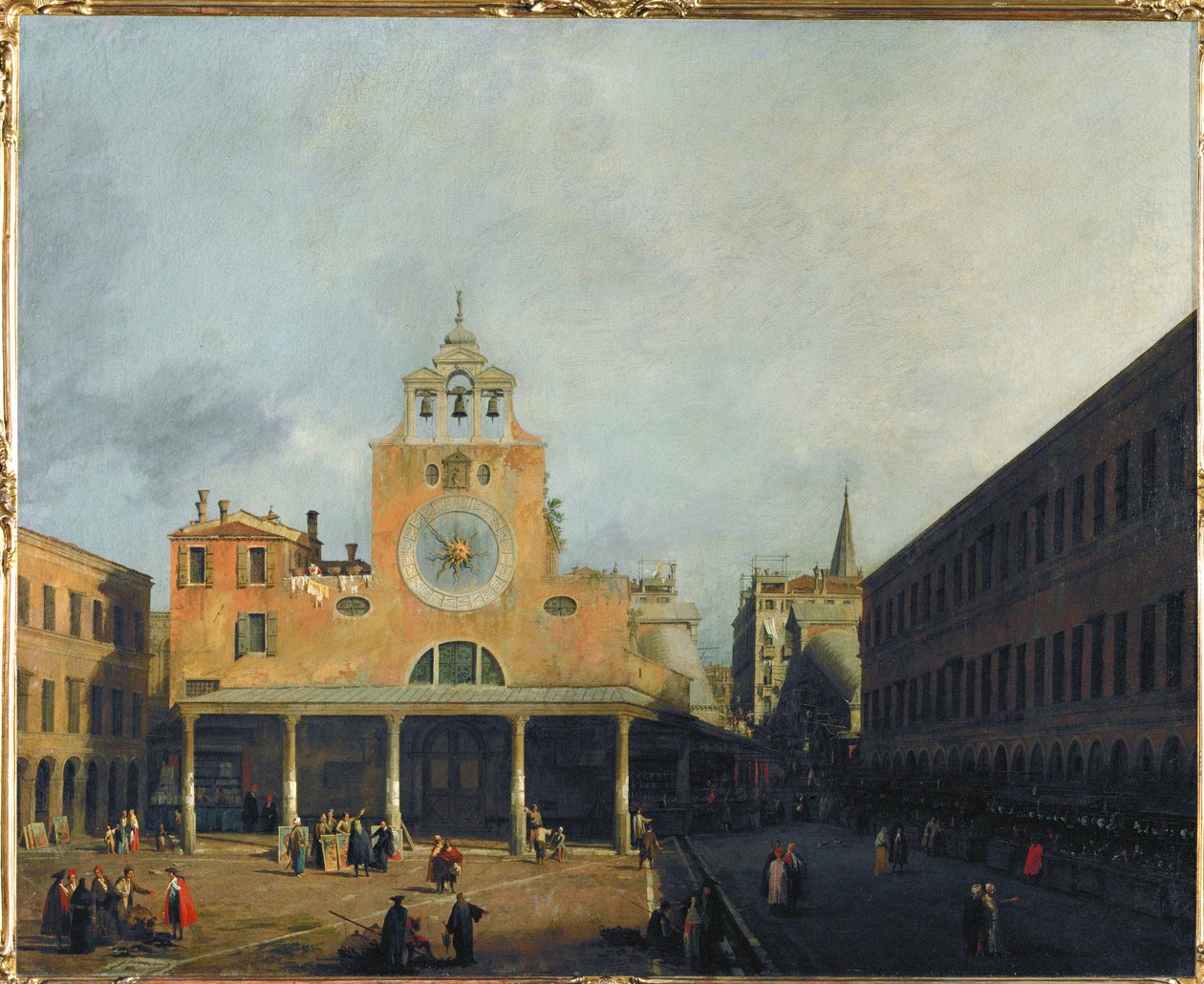 The square in front of San Giacomo di Rialto, Venice (painting on canvas) da (1697-1768) Canaletto