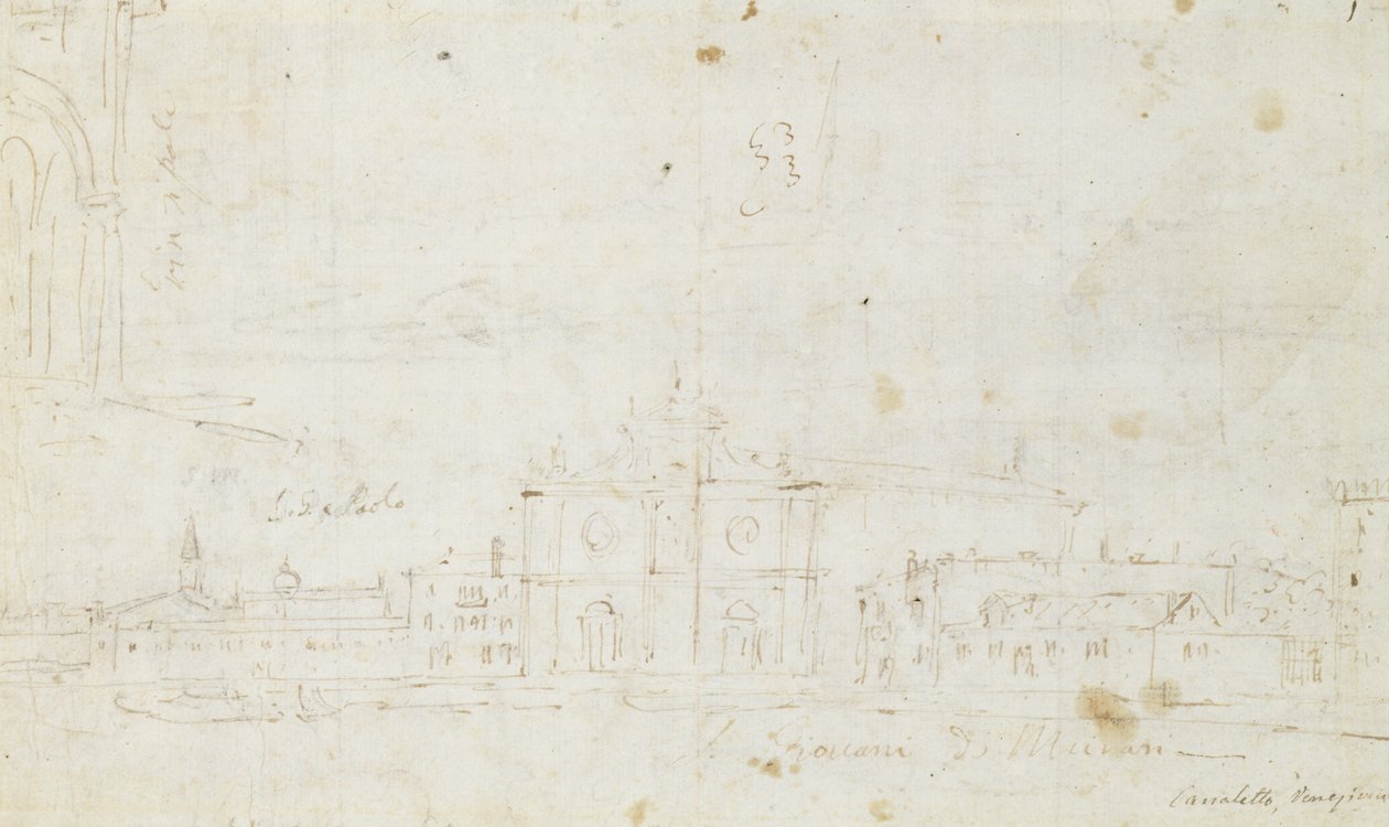 Murano: San Giovanni Dei Battuti, con Venezia in lontananza, c.1735-40 da Canaletto