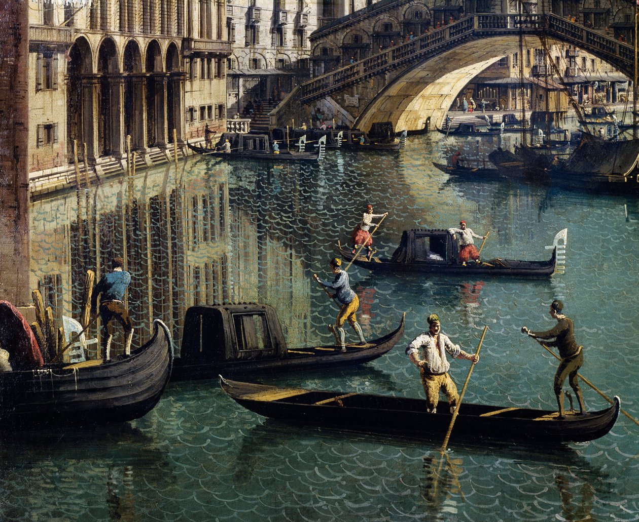 Il Ponte di Rialto a Venezia (dettaglio) da Canaletto