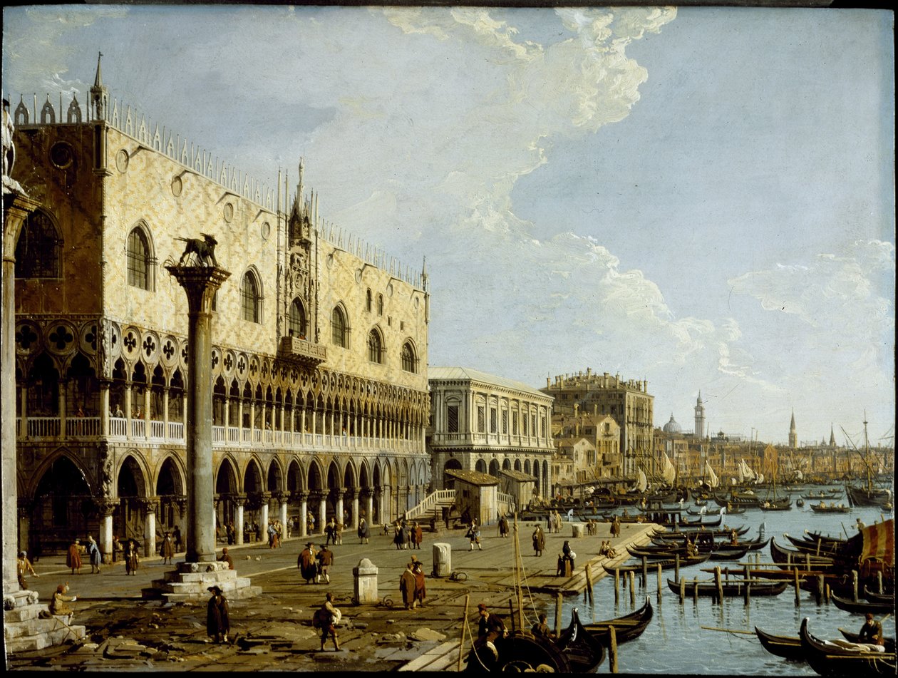 Venezia: una vista del Palazzo Ducale e della Riva degli Schiavoni dalla Piazzetta, c.1729 da Canaletto