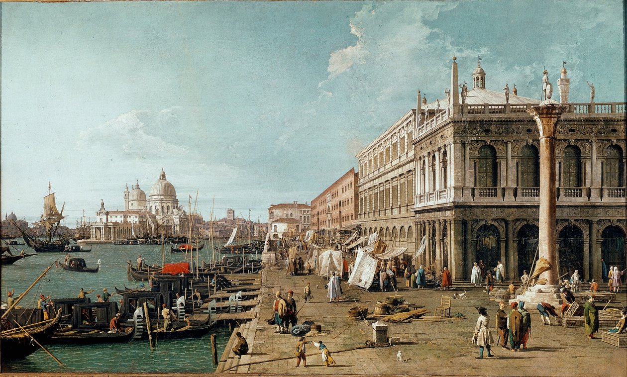 Veduta del Molo, della Biblioteca Marciana e della Colonna di San Teodoro, Venezia da Canaletto
