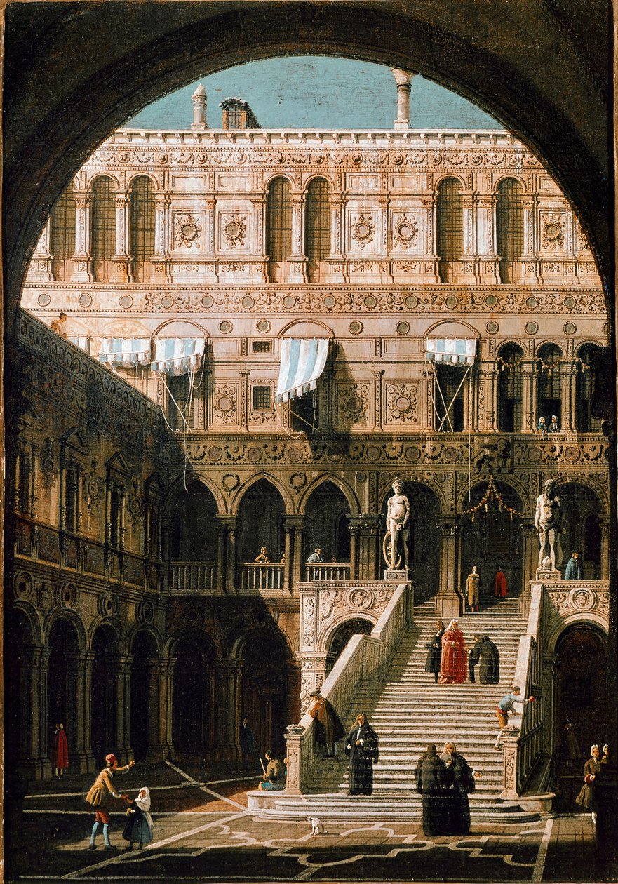 Vista della Scala dei Giganti, Palazzo Ducale di Venezia da Canaletto