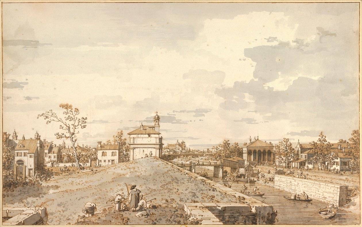 Vista di Porta Portello con il canale Brenta, Padova di Antonio Canal detto Canaletto (1697-1768) 1740-1743 Dim 33,1x52,9 cm Albertina, Vienna da Canaletto