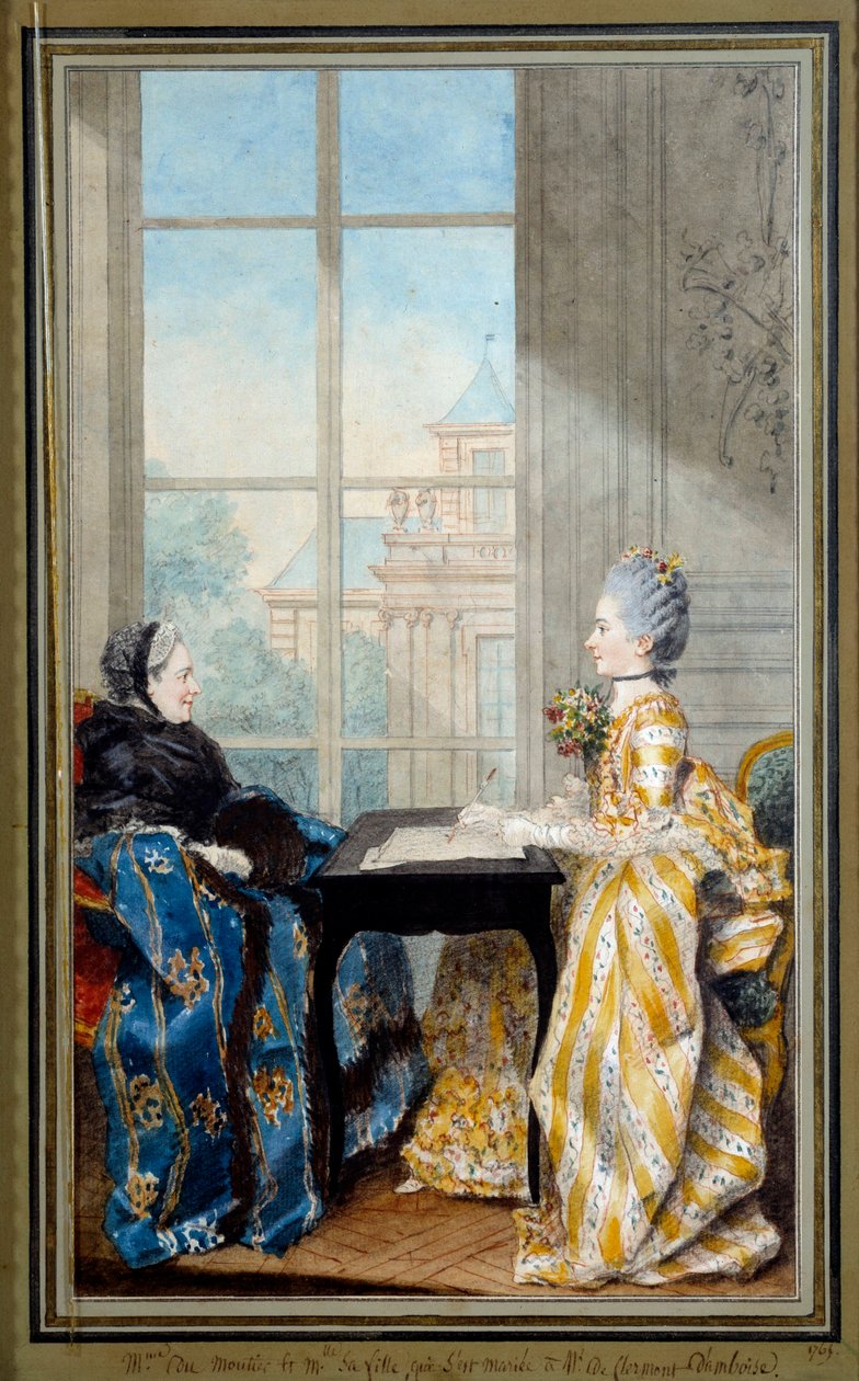 Ritratto di Madame du Moutier e Mademoiselle La Ville da Carmontelle