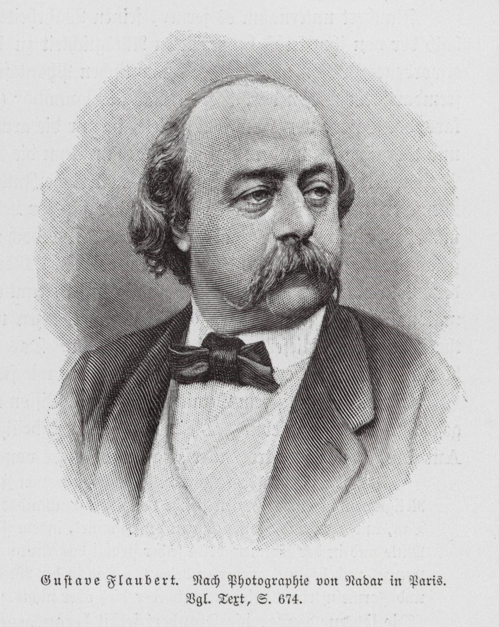 Gustave Flaubert, romanziere francese (incisione) da (1820-1910) (after) Nadar