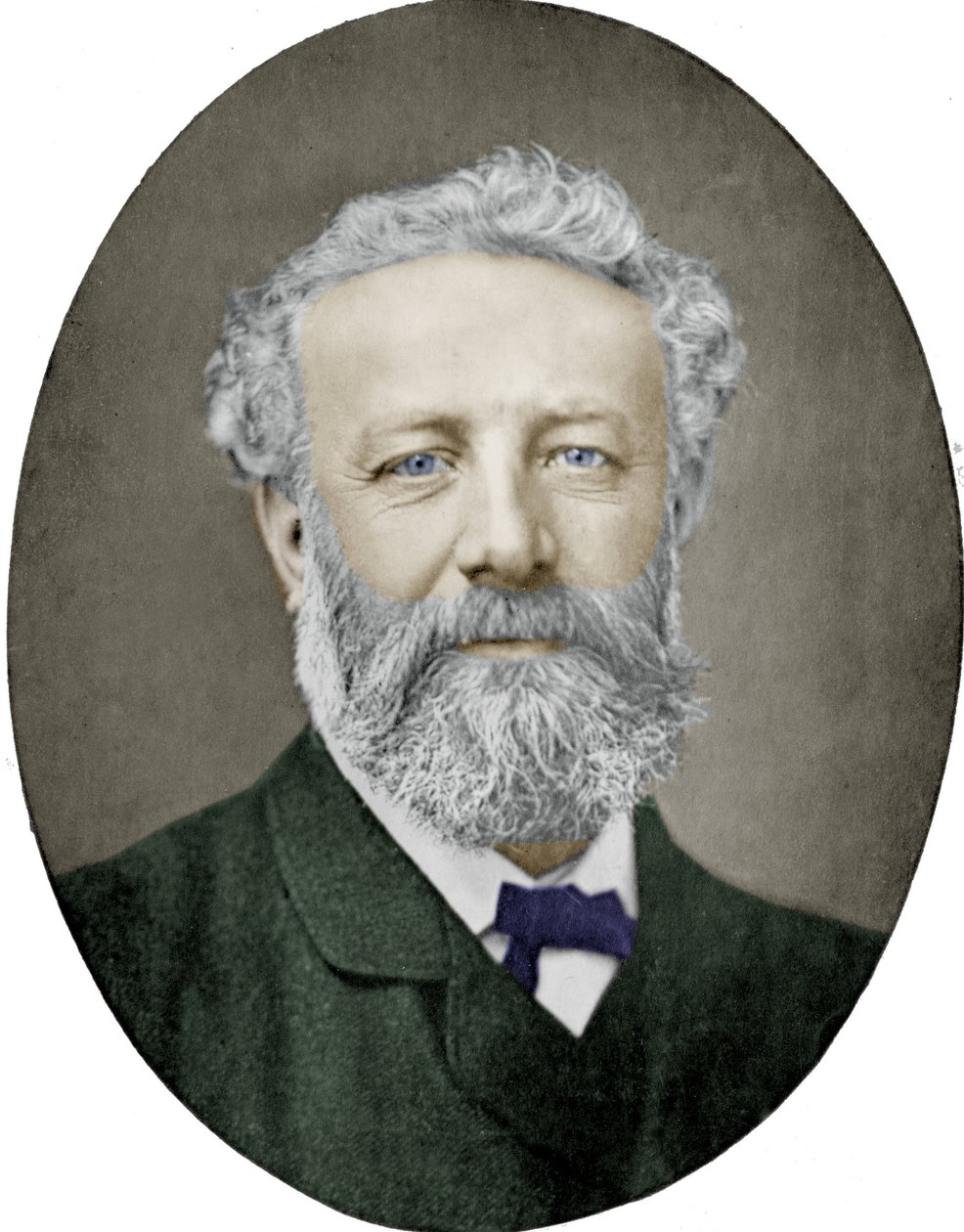 Jules Verne (1828-1905) romanziere francese, fotografia di Nadar, immagine colorata da (1820 1910) Nadar